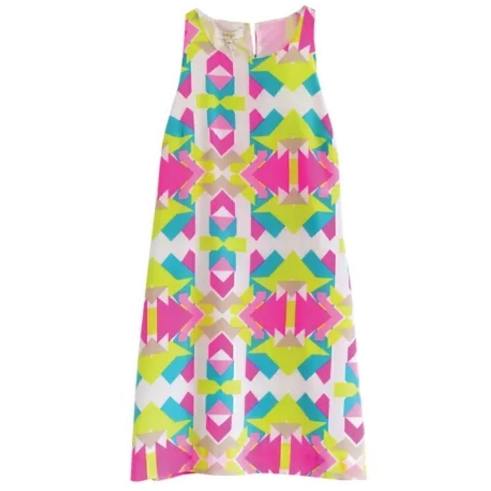 Britt Ryan Parade Silk Shift Dress Size XS Bright Abstract